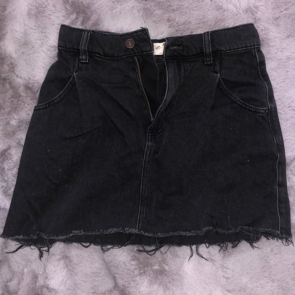 Free People We the Free Straight Line Mini Skirt in Black